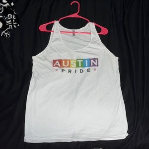 White Austin Pride Tank Top